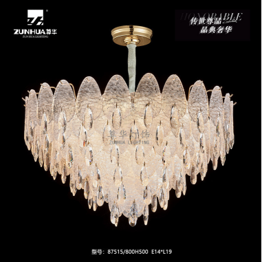 Heart-shaped crystal chandelier light luxury