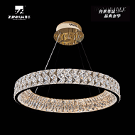 Circular diamond crystal chandelier