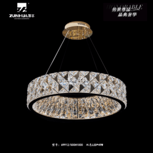 Circular crystal light luxury chandelier