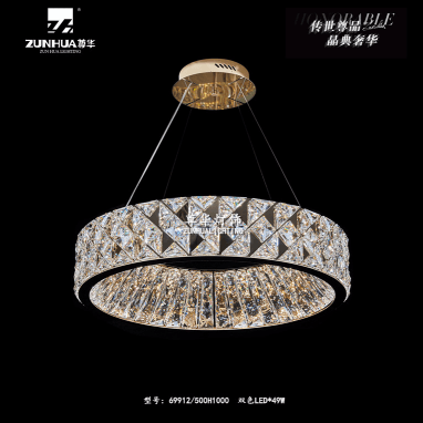 Circular crystal light luxury chandelier