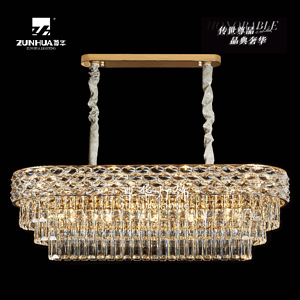 long and magnificent crystal chandelier