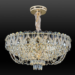 French restaurant crystal chandelier