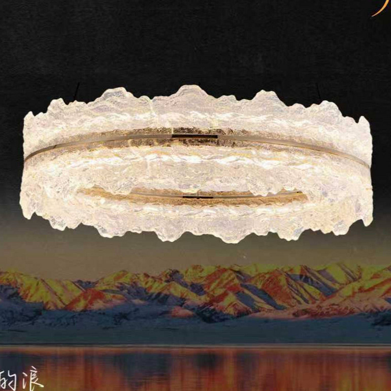 Light luxury restaurant circular design chandelier