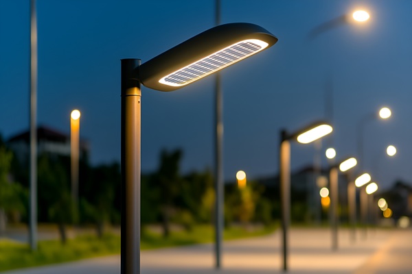 简约黑壳蓝色路灯适合的户外场景