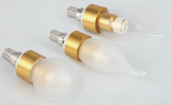 金色玻璃透明LED蜡烛灯