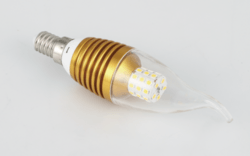 金色拉丝玻璃透明LED蜡烛灯