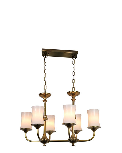 那一年灯饰2011系列简欧全铜餐厅吊灯美式乡村纯铜6头吊灯书房灯