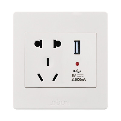 金狮顿 二三极插座带一位USB插座