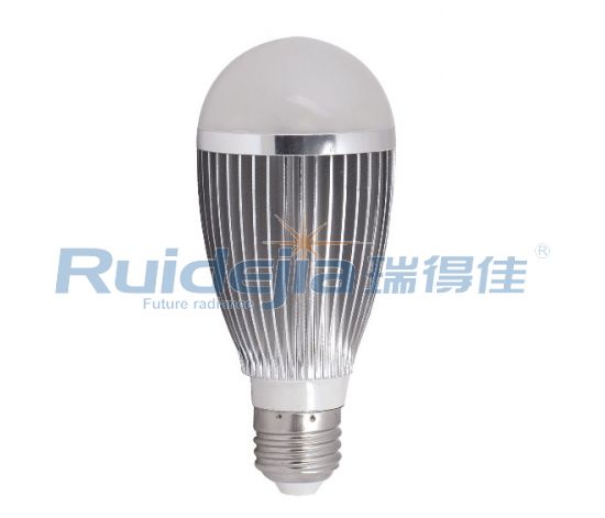 简洁长寿命7W暖白正白铝合金LED灯泡