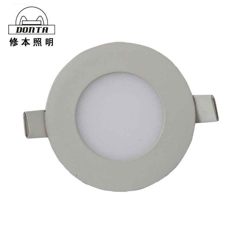 led圆形超薄暗装天花筒灯小平板集成吊顶铝卡扣厨卫面板灯
