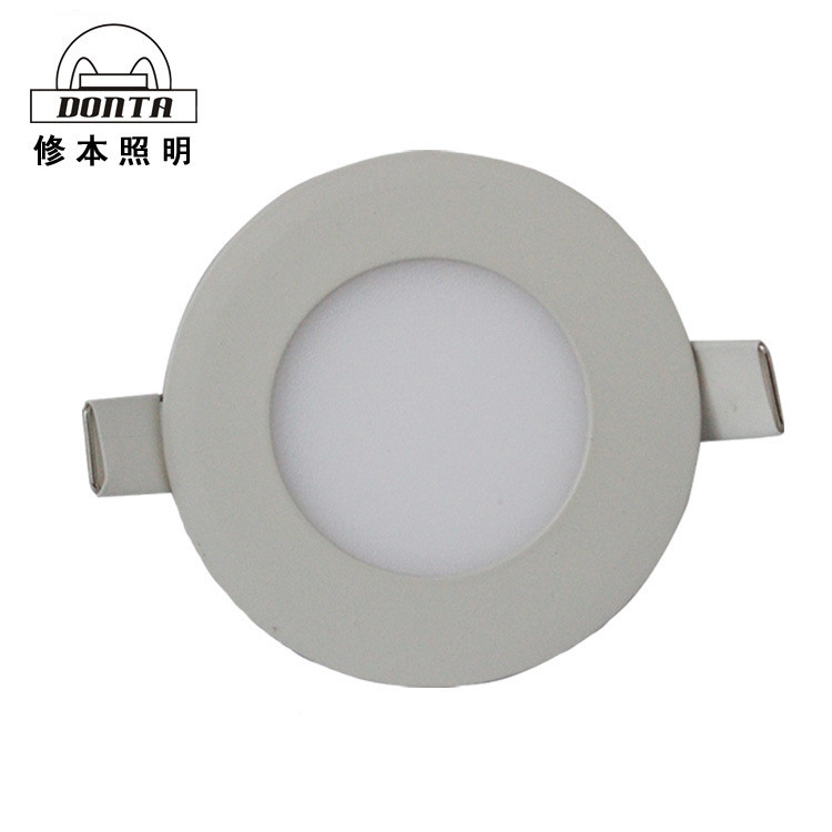 led圆形超薄暗装天花筒灯小平板集成吊顶铝卡扣厨卫面板灯