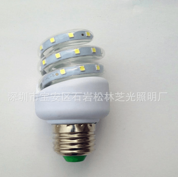 LED户外路灯室内筒灯光源螺旋5瓦节能灯SMD2835系列