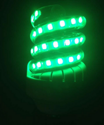 LED横插路灯户外酒店亮化工程光源螺旋7W绿光2835贴片节能灯