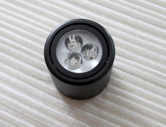 3W连体透镜 黑色白色银色拉丝LED明装筒灯