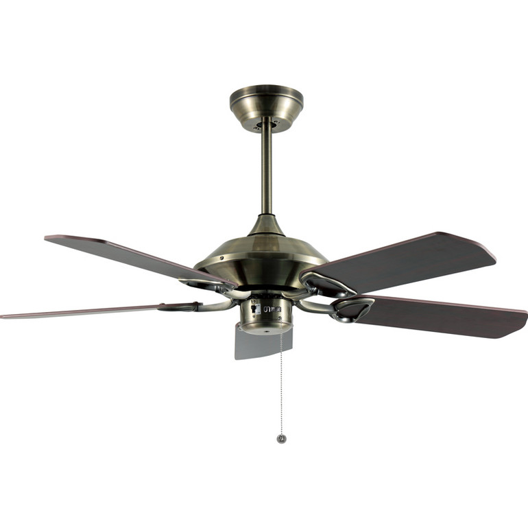 个性古铜色优质木叶70W卧室客厅5片风扇灯