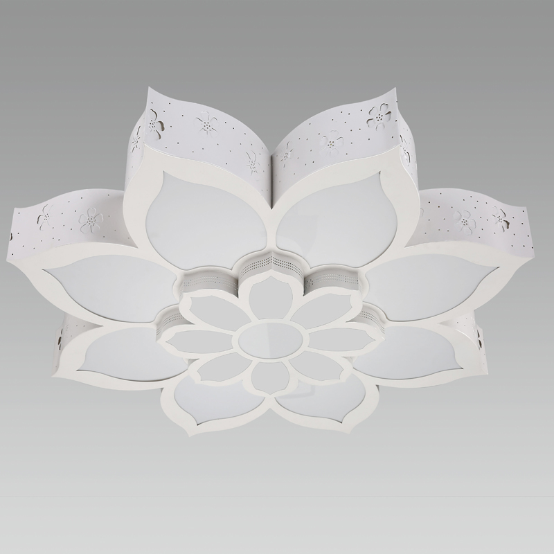 优雅大气108W白色卧室书房餐厅莲花吸顶灯