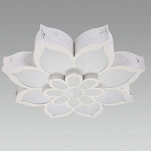 优雅大气108W白色卧室书房餐厅莲花吸顶灯