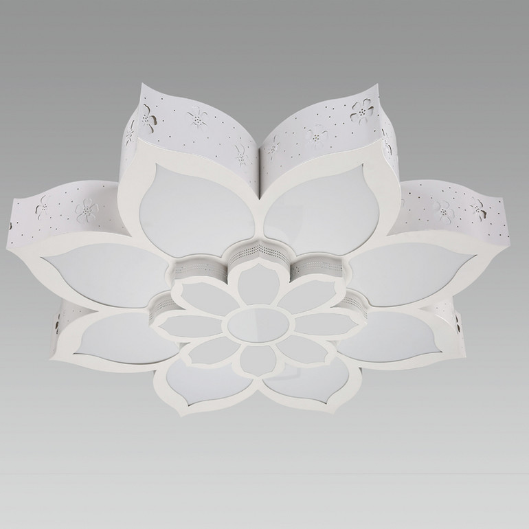 优雅大气108W白色卧室书房餐厅莲花吸顶灯