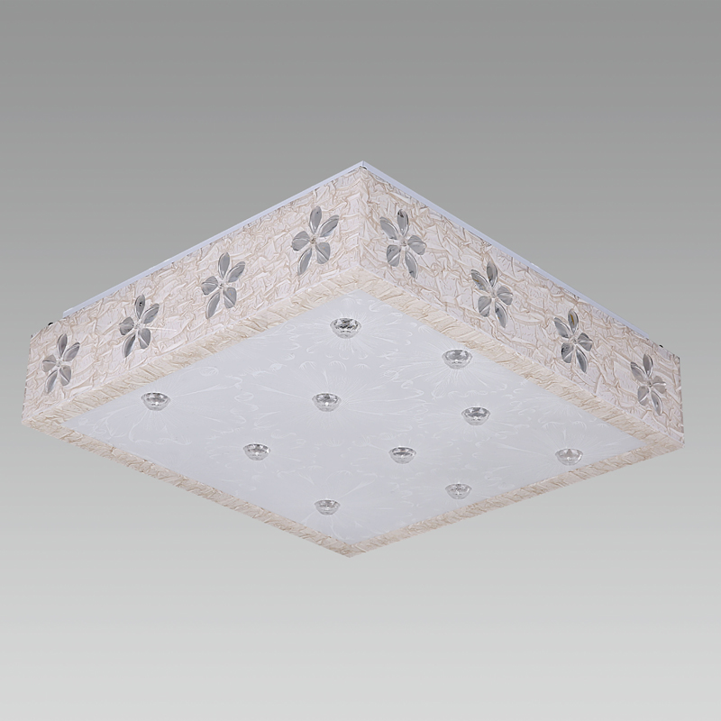 优雅舒适48W正方形卧室书房花砖吸顶灯