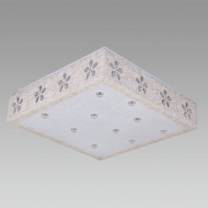 优雅舒适48W正方形卧室书房花砖吸顶灯