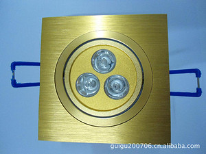 LED天花灯方块散件 3*1W全套金色外壳