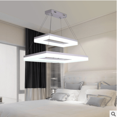 现代艺术LED吊灯时尚大气客厅灯具 长方形简约餐厅灯卧室书房灯饰