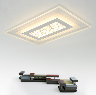 现代简约大气led吸顶灯具长方形客厅卧室房间创意调光灯饰