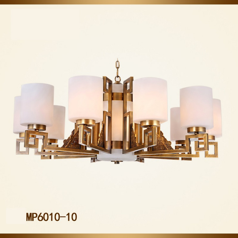 中式云石吊灯 中式全铜灯 新中式灯具