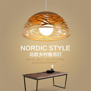 现代欧式田园风格铁艺镂空雕花餐吊灯