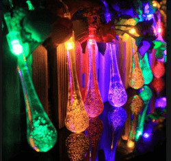 镭纹厂家直销太阳能20灯水滴造型户外防水装饰节日婚庆景观庭院彩灯