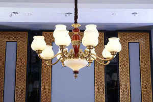 书芳斋新中式简约全铜庭院吊灯