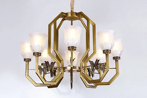 书芳斋新中式大气简约全铜家具吊灯