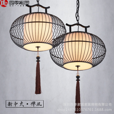 新中式现代铁艺茶楼吊灯