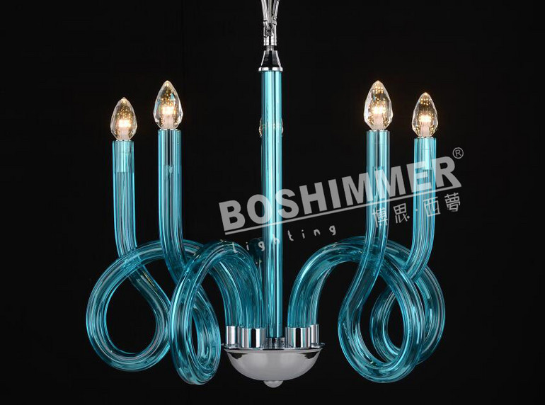 博思西梦MD8169-5艺术异型玻璃后现代灯吊灯