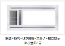 简约取暖换气LED负离子浴霸灯