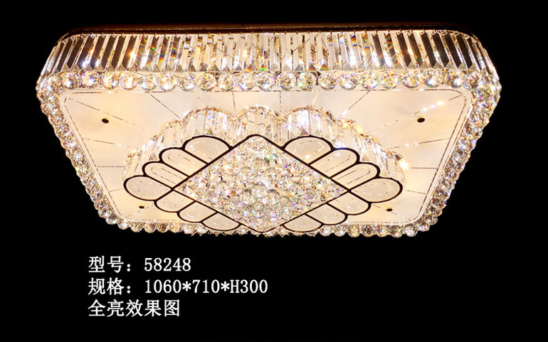 谛诺斯长方形客厅水晶灯led吸顶灯大气客厅灯温馨遥控现代简约吸顶灯具