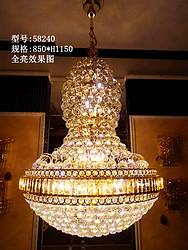 谛诺斯复式楼客厅大吊灯酒店工程别墅水晶灯现代中式楼梯灯