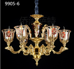 侨治萨特现代室内9905-6酒店大厅镀金吊灯