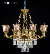 侨治萨特现代室内酒店大厅9905-8+1玻璃吊灯