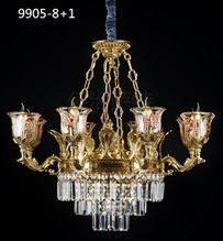 侨治萨特现代室内酒店大厅9905-8+1玻璃吊灯