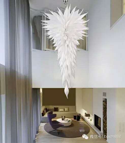 博思西梦现代室内玻璃白色大型吊灯