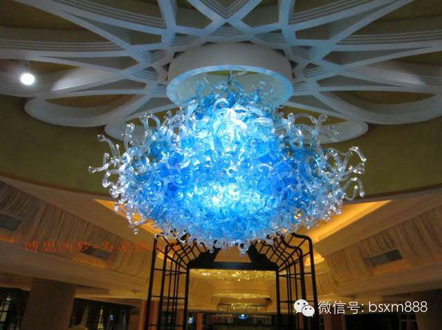 博思西梦现代室内蓝色经典水晶玻璃吊灯