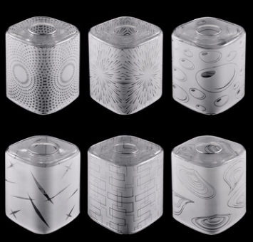 新中式简约玻璃方形清光印蒙沙反印版100*120灯罩