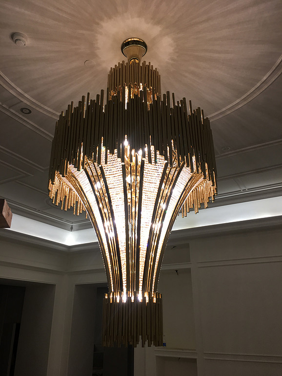 阿特兰普现代室内钢材镀金大型金色大厅吊灯