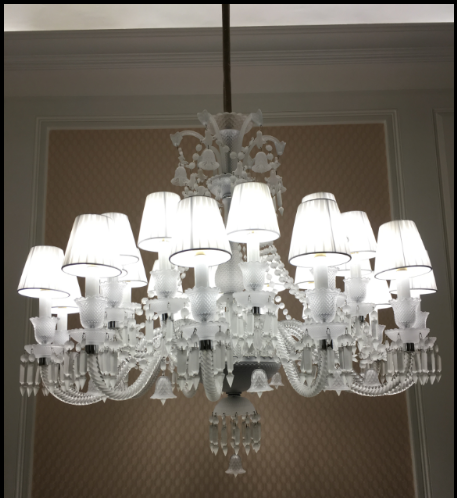 阿特兰普现代室内白色水晶玻璃罩吊灯