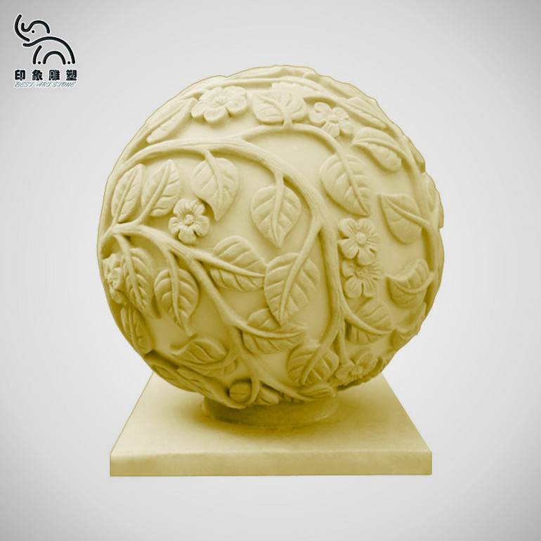 门口砂岩欧式浮雕圆形球灯园林装饰灯