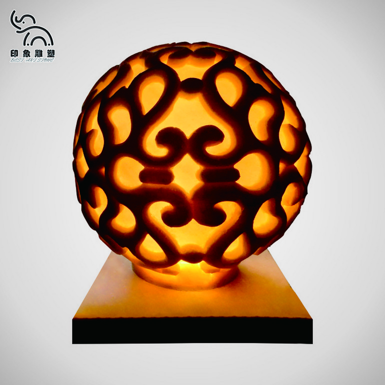 庭院砂岩欧式浮雕圆形球灯园林装饰灯