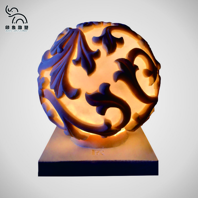 城市砂岩欧式浮雕圆形球灯园林装饰灯