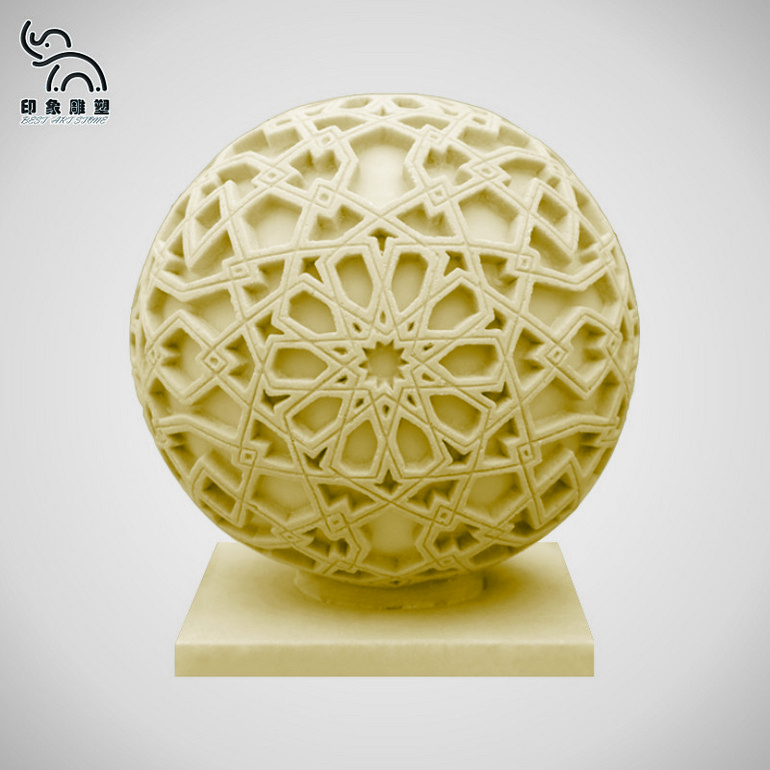 花朵砂岩欧式浮雕圆形球灯园林装饰灯