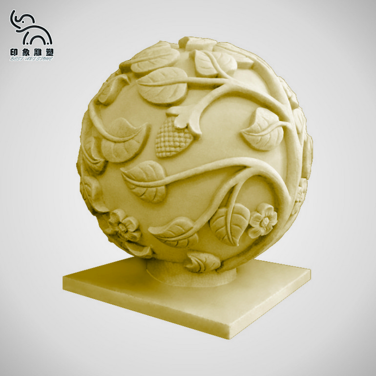 树枝砂岩欧式浮雕圆形球灯园林装饰灯